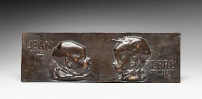 Alexandre charpentier (1856-1909) Jean et Pierre, 1892
Bas-relief, épreuve en bronze...