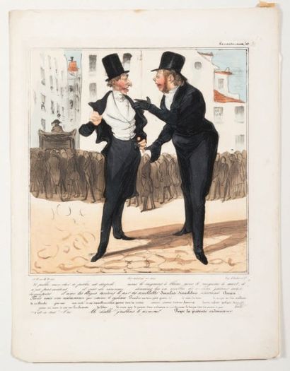 HONORE DAUMIER ( 1808 - 1879) Réunion de planches de diverses series:
La Caricature...