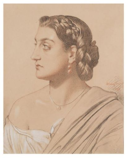 AMAURY - DUVAL Eugène - Emmanuel (Pigneux - Duval, dit) Portrait de femme en buste...