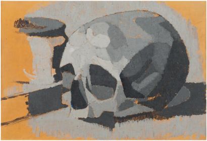 Bernard RÉQUICHOT (1929 - 1961) Vanité
Huile sur papier.
25 x 35 cm