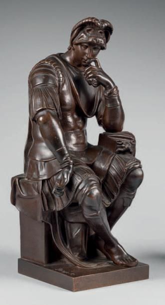 RAINGO, XIXe siècle, d'après Michel-Ange Laurent de Médicis.
Statuette en bronze...
