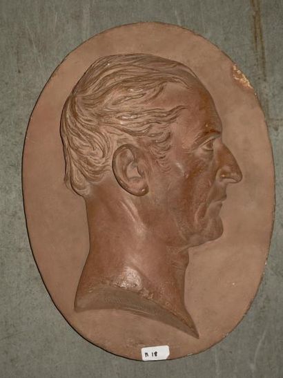 Étienne MONTAGNY (Saint Etienne, 1816-1895) Portrait de profil d'Armand Bayon, magistrat...