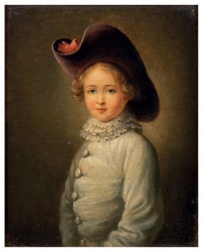 DROUAIS François - Hubert (D'après) 1 - Portrait en pierrot de Marie - Jean Hérault...