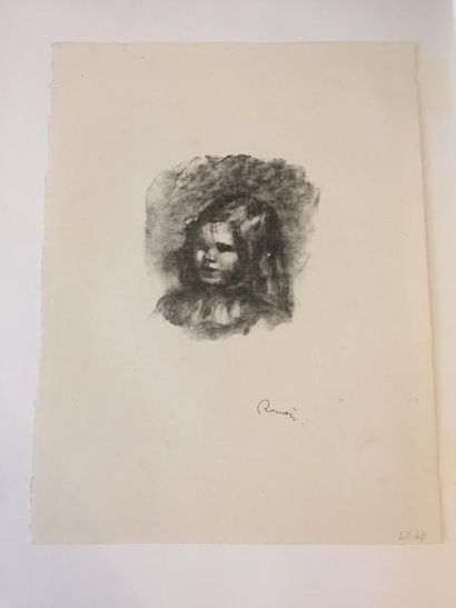 Auguste RENOIR (1841 - 1919) CLAUDE RENOIR TOURNE A GAUCHE (Delteil 40)
Lithographie...