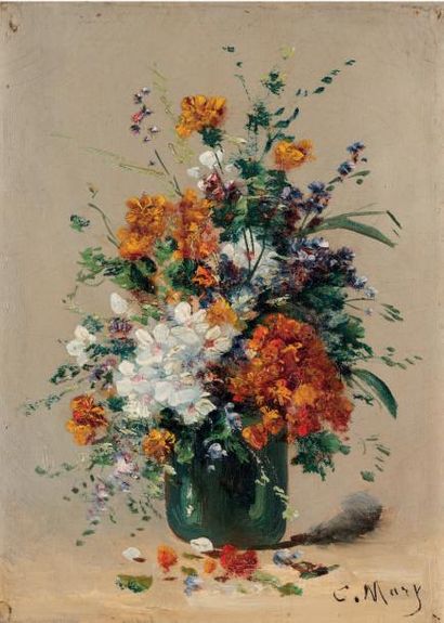 Eugène CAUCHOIS-MARY (1850 - 1911) Bouquet de fleurs
Huile sur toile, signée en bas...