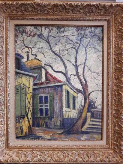 Elisée MACLET (1881 - 1962) Montmartre, la maison au toit rouge
Huile sur toile,...