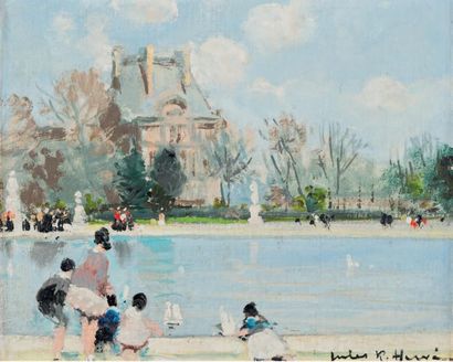 Jules-René Hervé (1887 - 1981) Aux Tuileries
Huile sur toile, signée en bas à droite...
