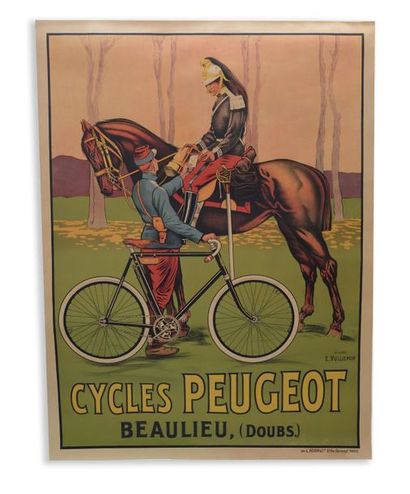 null Affiche Cycles Peugeot Beaulieu (Doubs) d'après E. Vulliemin Imprimeries.
L....