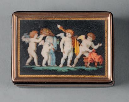 ÉCOLE début XIXe siècle Les noces de Cupidon et de Psyché.
Miniature rectangulaire...