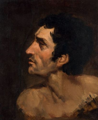 GERICAULT Théodore (Entourage de) 1791 - 1824 Portrait d'homme en buste de profil
Huile...