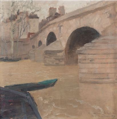 Frits THAULOW (1847-1906) Paris, la Seine au pont Marie, 1893
Huile sur toile, signée,...