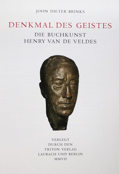Brinks,J.D. Monument de l'esprit. L'art du livre d'Henry van de Velde. Laubach et... Gazette Drouot