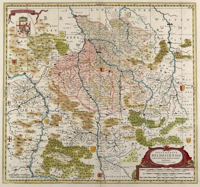 Hildesheim. Episcopatus Hildesiensis Descriptio Novissima Authore... Ancienne, partiellement... Gazette Drouot