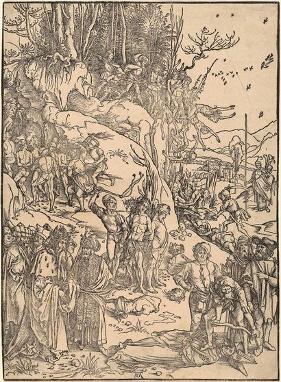 Dürer, Albrecht (1471 Nuremberg 1528). Le supplice des dix mille. Vers 1496, gravure... Gazette Drouot