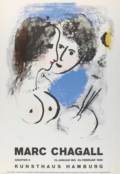 Chagall, Marc (1887-1985) d'après . Graphik II. 13 janvier - 20 février 1966. affiche... Gazette Drouot