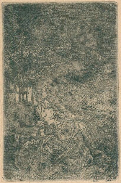 Rembrandt van Rijn, Harmenszoon (1606 Leyde - Amsterdam 1669). Le repos lors de la... Gazette Drouot