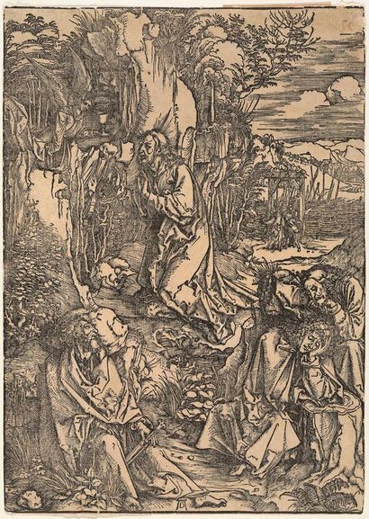 Dürer, Albrecht (1471 Nuremberg 1528). Le Christ au mont des Oliviers. Feuille 3... Gazette Drouot