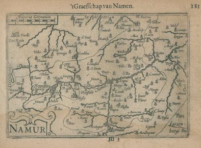 Dinant. t Graefschap van Namen. Carte gravée sur cuivre tirée de Hand-boeck, of Cort... Gazette Drouot