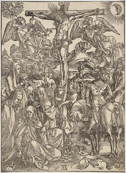 Dürer, Albrecht (1471 Nuremberg 1528). Le Christ en croix. Feuille 8 de la série... Gazette Drouot