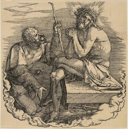 Dürer, Albrecht (1471 Nuremberg 1528). L'homme de douleur et le lansquenet. Page... Gazette Drouot