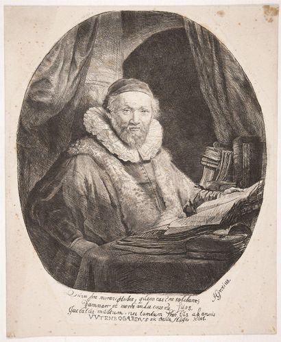Rembrandt, Harmensz van Rijn (1606 Leyde - 1668 Amsterdam). Jan Uytenbogaert 1635.... Gazette Drouot