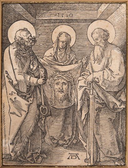 Dürer, Albrecht (1471 Nuremberg 1528). Veronika entre St. Pierre et Paul 1510 Gravure... Gazette Drouot