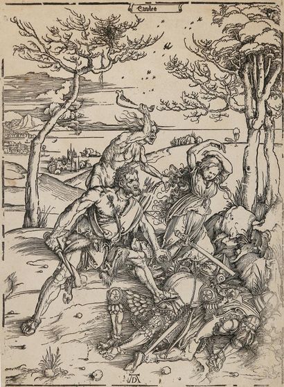 Dürer, Albrecht (1471 Nuremberg 1528). Hercule tuant les Molionides (aussi : Hercule... Gazette Drouot