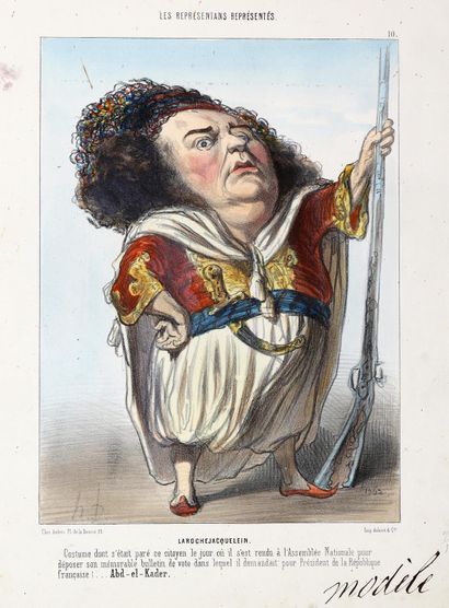Daumier, Honoré (1808-1879). Larochejacquelein. Les représentants représentés 10.... Gazette Drouot