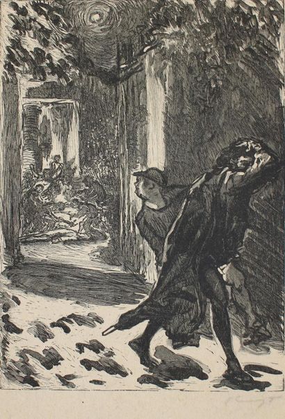 Slevogt, Max (1868 Landshut - Neukastel 1932). Don Juan. 6 gravures sur bois de Slevogt... Gazette Drouot