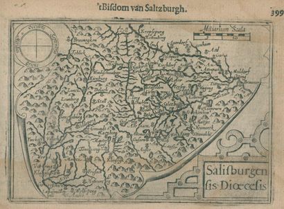 Salzburg. t Bisdom van Saltzburgh. Carte gravée sur cuivre tirée de Hand-boeck, of... Gazette Drouot