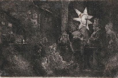 Rembrandt, Harmensz van Rijn (1606 Leyde - Amsterdam 1669). La soirée de l'Épiphanie.... Gazette Drouot