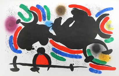 Miró, Joan (1893-1983). 5x le même motif. Lithogr. en couleurs pour lithographe I,... Gazette Drouot