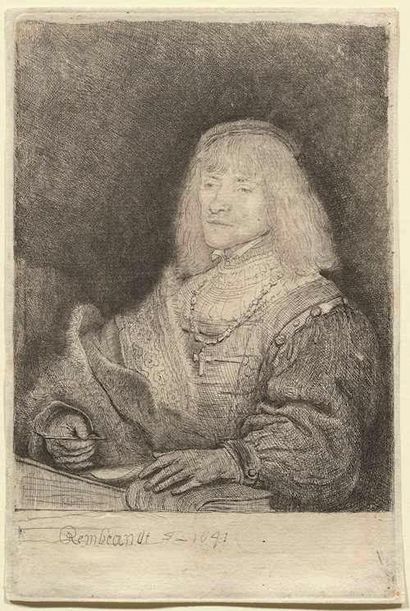 Rembrandt, Harmensz. van Rijn (1606 Leiden - Amsterdam 1669). Man with necklace and... Gazette Drouot