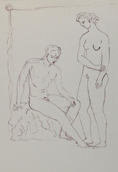 Breker, Arno (1900 Elberfeld - Düsseldorf 1991), d'après. Héphaïstos et Charis. Lithographie.... Gazette Drouot