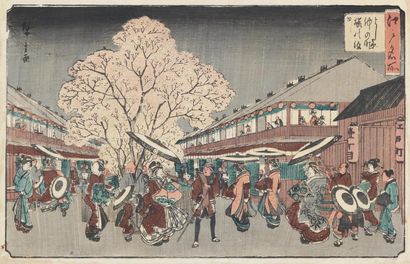 Hiroshige, Utagawa (1797-1858). Série : Edo meisho (Lieux célèbres d'Edo). Dont 1... Gazette Drouot