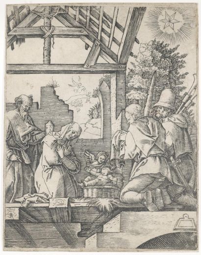 Raimondi, Marcantonio (1475 Agini - Bologne 1534). La naissance du Christ. Gravure... Gazette Drouot