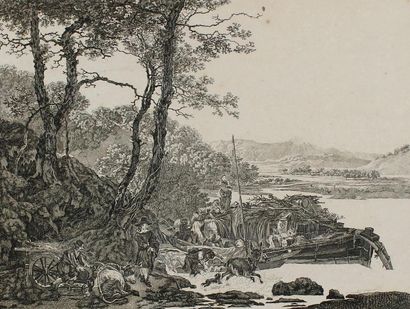 Weisbrod, Carl Wilhelm (1745 Kniephausen - Verden vers 1806). Scène de port. Gravure... Gazette Drouot