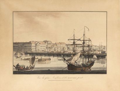 null Ecole russe (lithographie Pluchard ?).

Vue du quai Anglais et du nouveau pont,...