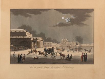 null Ecole russe.

Vue du Grand Théâtre Impérial de Saint Pétersbourg. Vers 1820.

Lithographie...