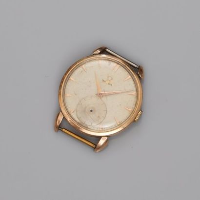 OMEGA 
OMEGA, montre bracelet d'homme plaquée or, sans bracelet. H: 38 mm avec le...