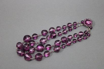 null Collier G.Darel : Jackie Kennedy, perles violettes