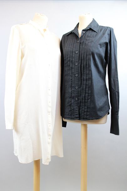 null Lot de 5 pièces : 3 chemises Ralph LAUREN (2 noires et 1 blanche), 2 tuniques :...