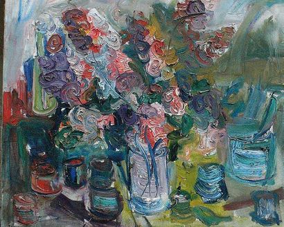 null « Grand bouquet de fleurs », 1992.
Huile sur toile. 120 x 129 cm