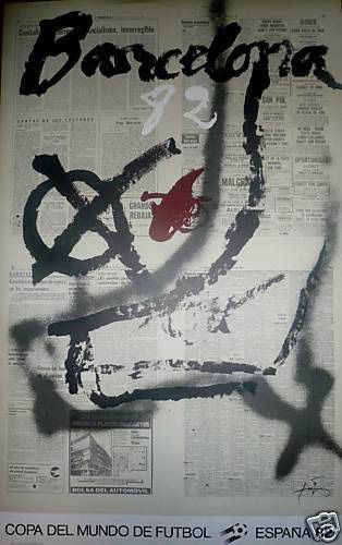 null TAPIES Antoni 

Affiche originale en lithographie 

Mondial Football 1982 en...