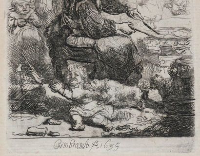null REMBRANDT Harmenszoon van Rijn (Leyde 1606 † Amsterdam 1669) - "La faiseuse...