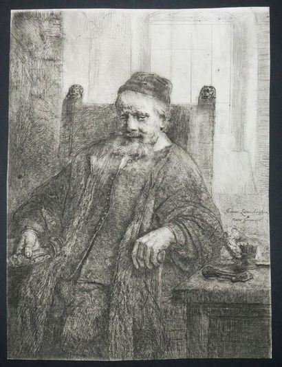 null REMBRANDT Harmenszoon van Rijn (Leyde 1606 † Amsterdam 1669) - "Jean Lutma"....