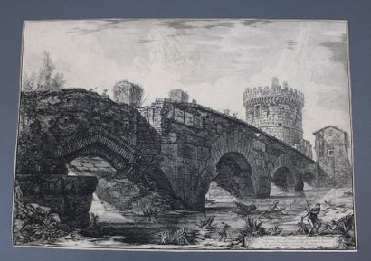 null PIRANESI Giovanni Battista (1720-1778). Veduta del Ponte Lugano su l’Anione....