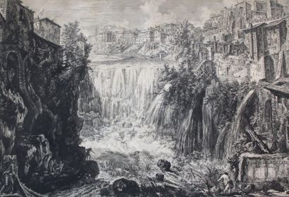 null PIRANESI Giovanni Battista (1720-1778). Veduta della Cascata di Tivoli. 1765....