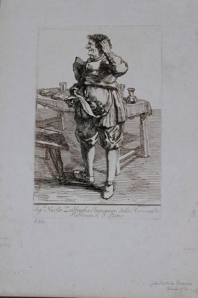 null PIRANESI Giovanni Battista (1720-1778). Portrait de Nicola Zabbaglia, Ingegnere...