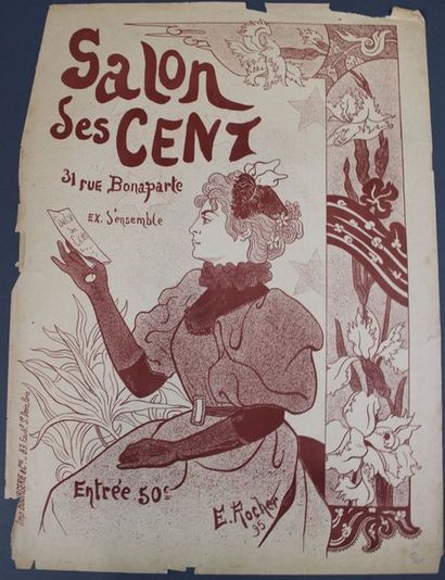 null ROCHER Edmond-André (1873-1948). Affiche pour le Salon des Cent. 1895. Lithographie...